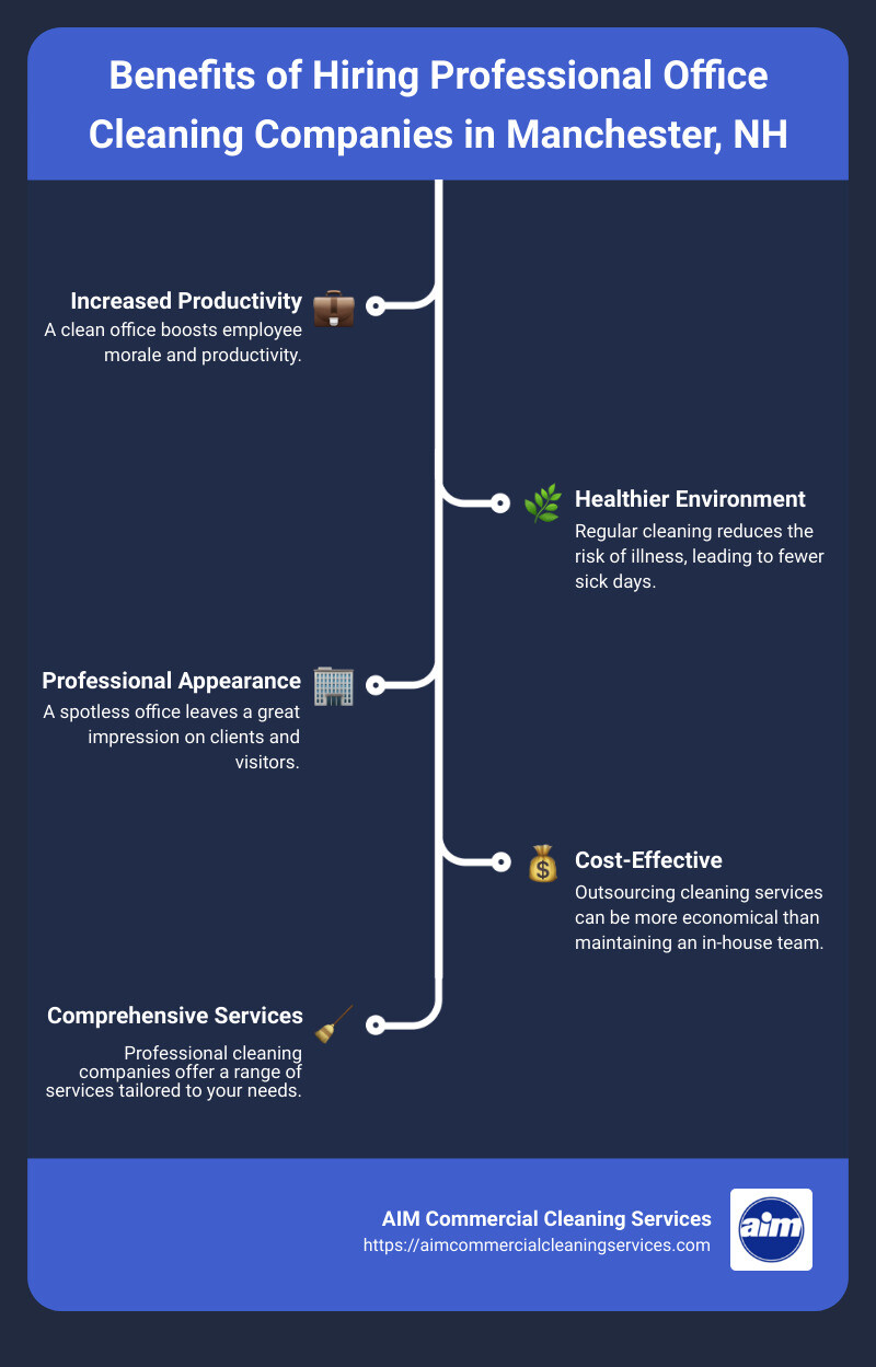 Benefits of Hiring Professional Office Cleaning Companies in Manchester, NH - office cleaning companies manchester nh infographic infographic-line-5-steps