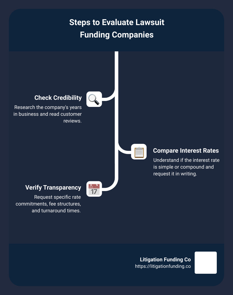 Understanding Pre-Settlement Funding Options - lawsuit funding company reviews infographic infographic-line-3-steps