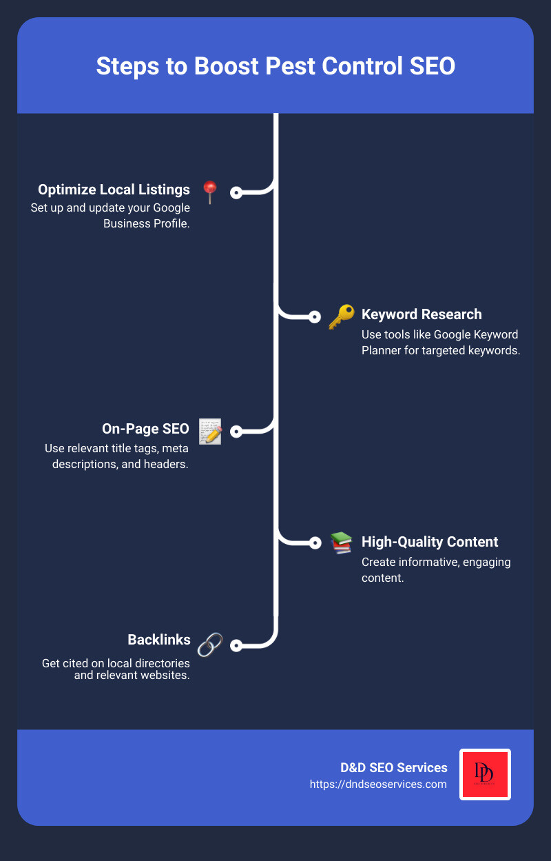 Steps to Boost Pest Control SEO - how to do seo for pest control infographic infographic-line-5-steps Steps to Boost Pest Control SEO - how to do seo for pest control infographic infographic-line-5-steps