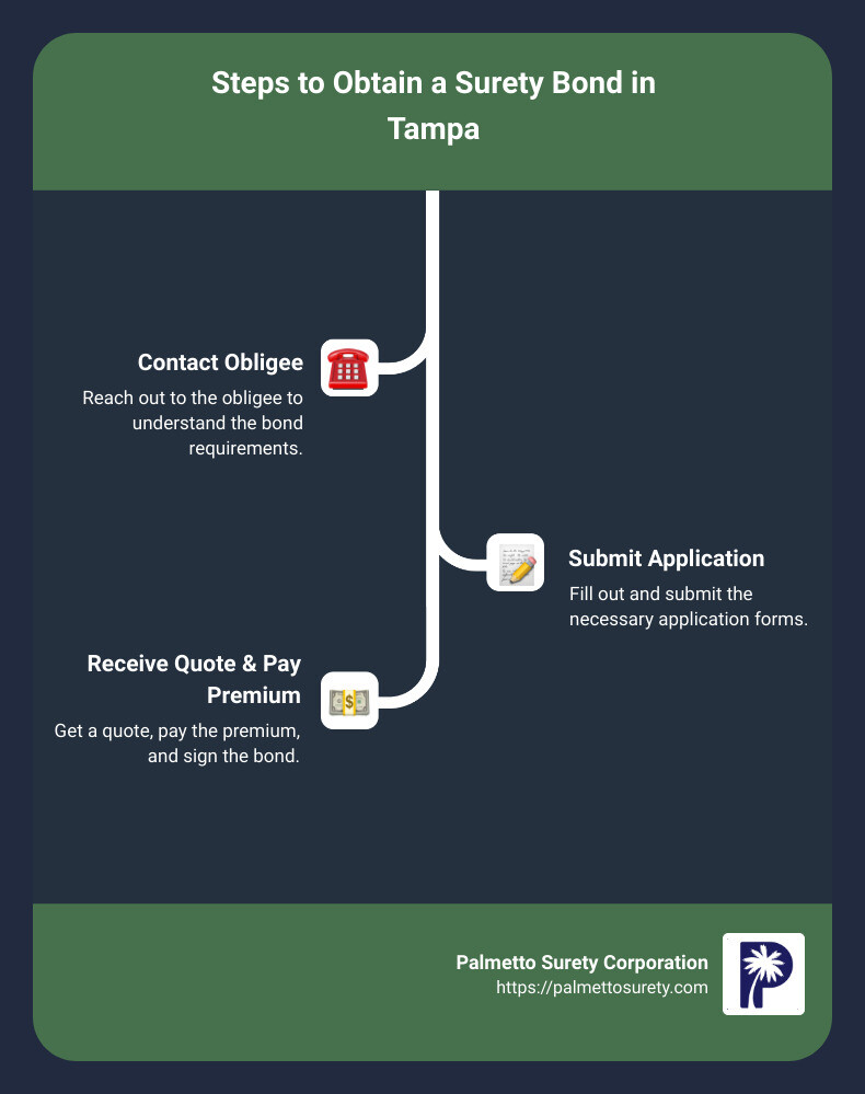 Surety bond types infographic - surety bond tampa infographic infographic-line-3-steps