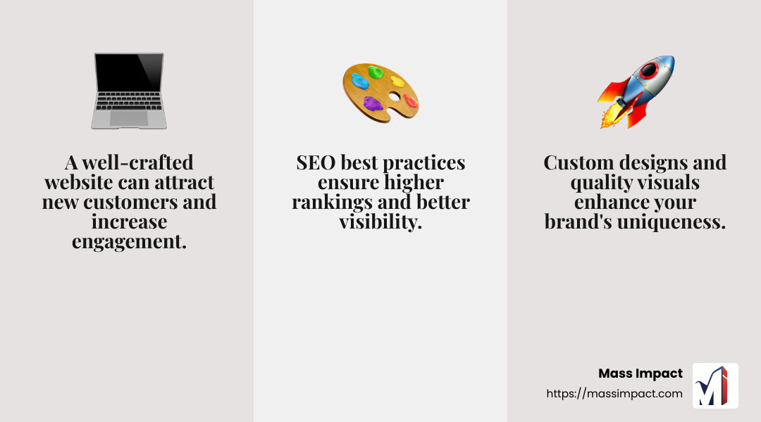 Professional web design offers numerous benefits, including increased conversions and a strong online presence. - Jacksonville web design infographic 3_facts_emoji_grey