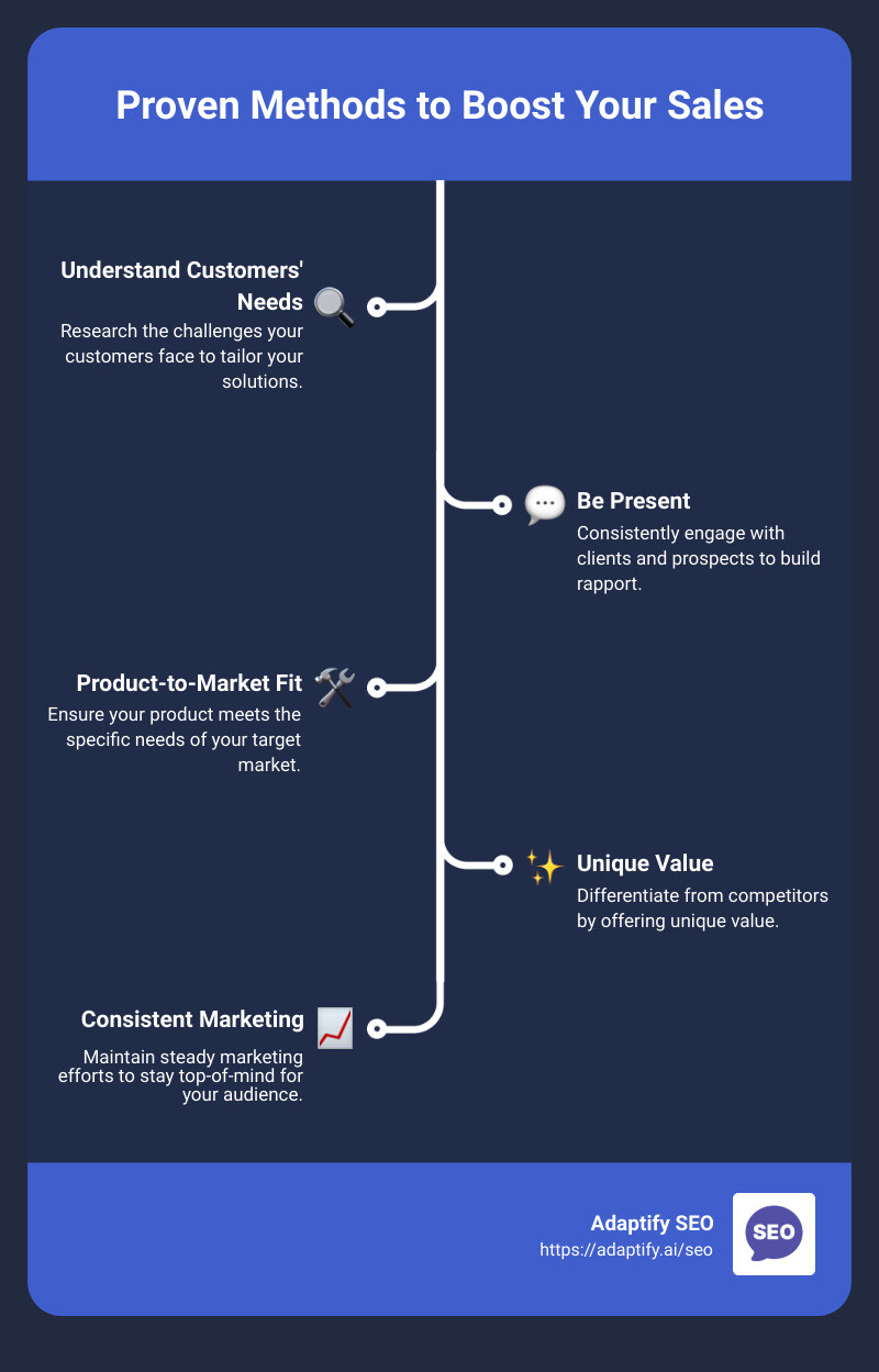 Proven Methods to Grow Sales Infographic - grow sales infographic infographic-line-5-steps
