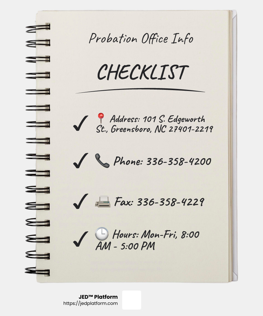 Probation Office Contact Information - probation office downtown greensboro infographic checklist-notebook