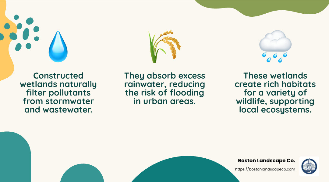 Regulatory Problems and Solutions - constructed wetlands in the sustainable landscape infographic 3_facts_emoji_nature
