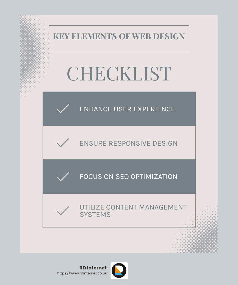 CMS for The Game Change Project - mid wales web design infographic checklist-light-blue-grey