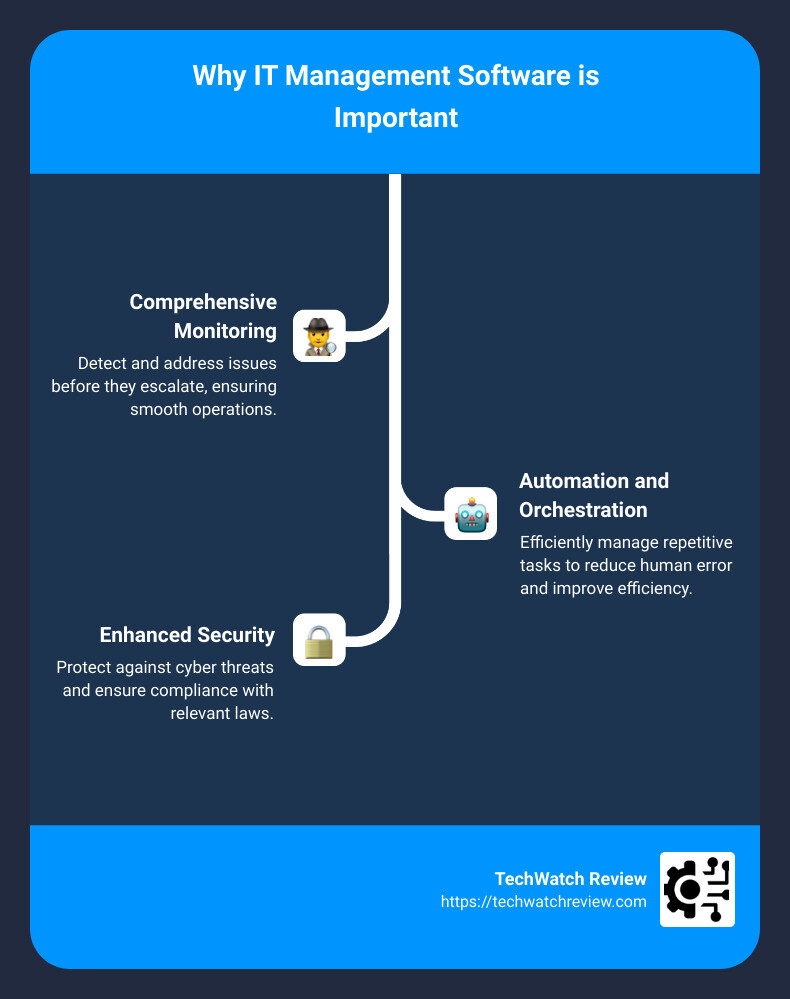 IT Management Software Benefits and Features - IT management software infographic infographic-line-3-steps