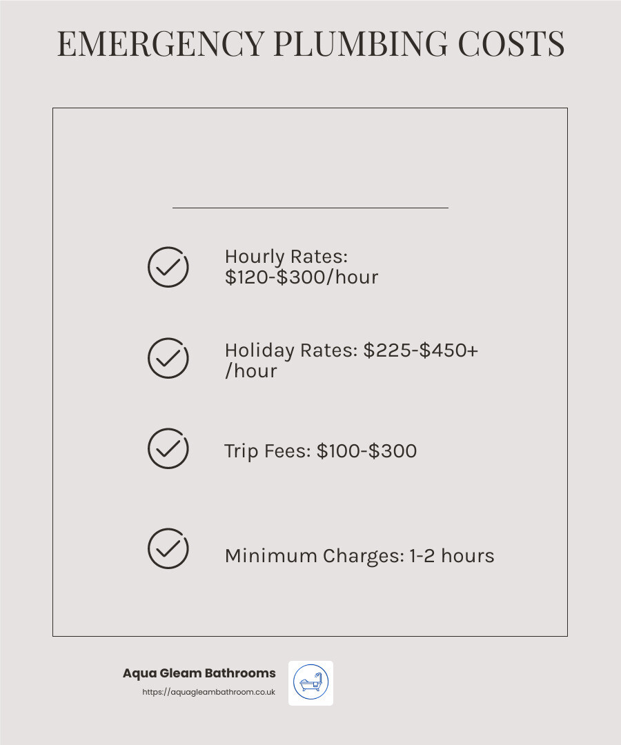 Average Cost of Emergency Plumbing Repair - cost of emergency plumbing repair infographic checklist-light-beige