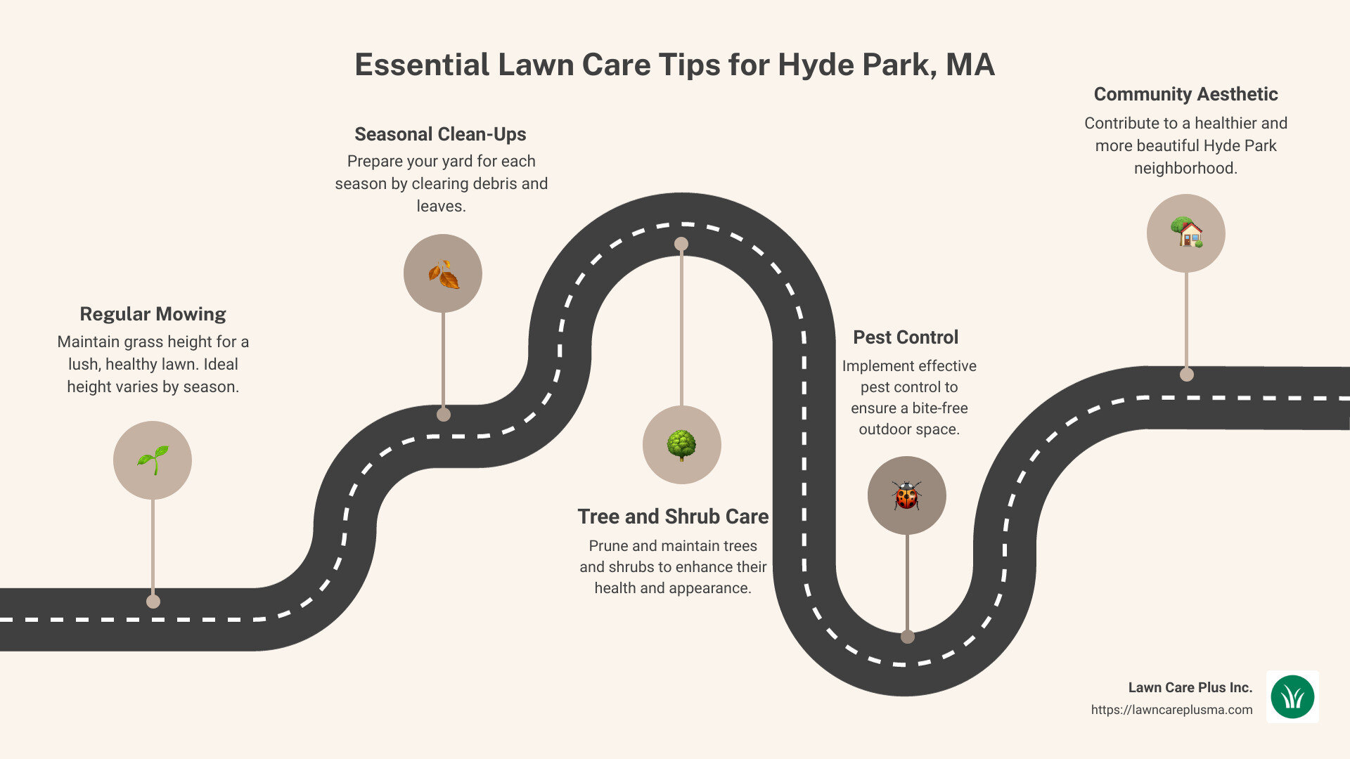 Lawn Care Services Infographic - hyde park ma lawn care infographic roadmap-5-steps