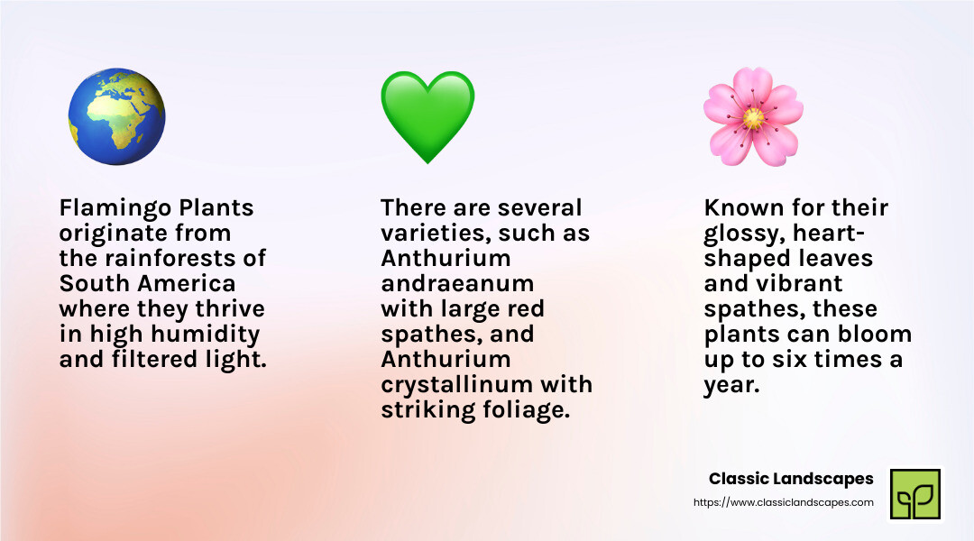 Flamingo Plant Lifespan - how to care for a flamingo plant infographic 3_facts_emoji_light-gradient