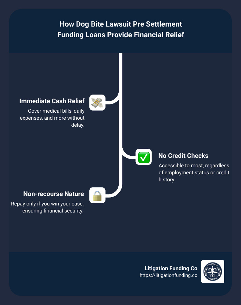 Dog Bite Pre Settlement Funding Loans Infographic - dog bite lawsuit pre settlement funding loan infographic infographic-line-3-steps