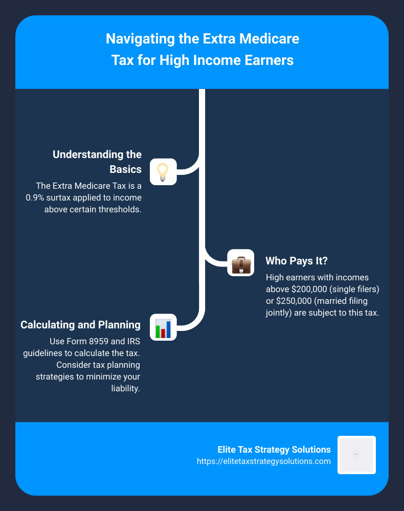 Overview of Extra Medicare Tax for High Earners - extra medicare tax for high earners infographic infographic-line-3-steps