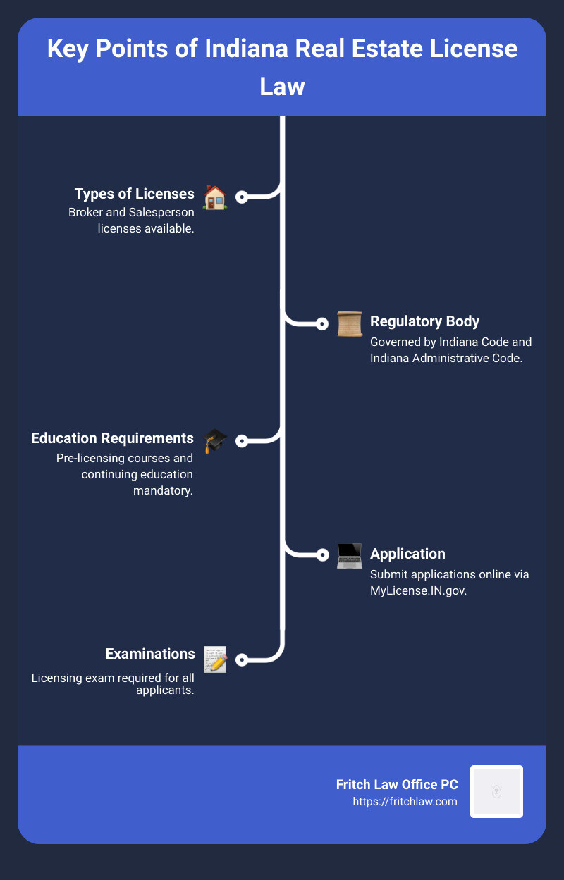 Indiana Real Estate License Law Key Points - indiana real estate license law infographic infographic-line-5-steps