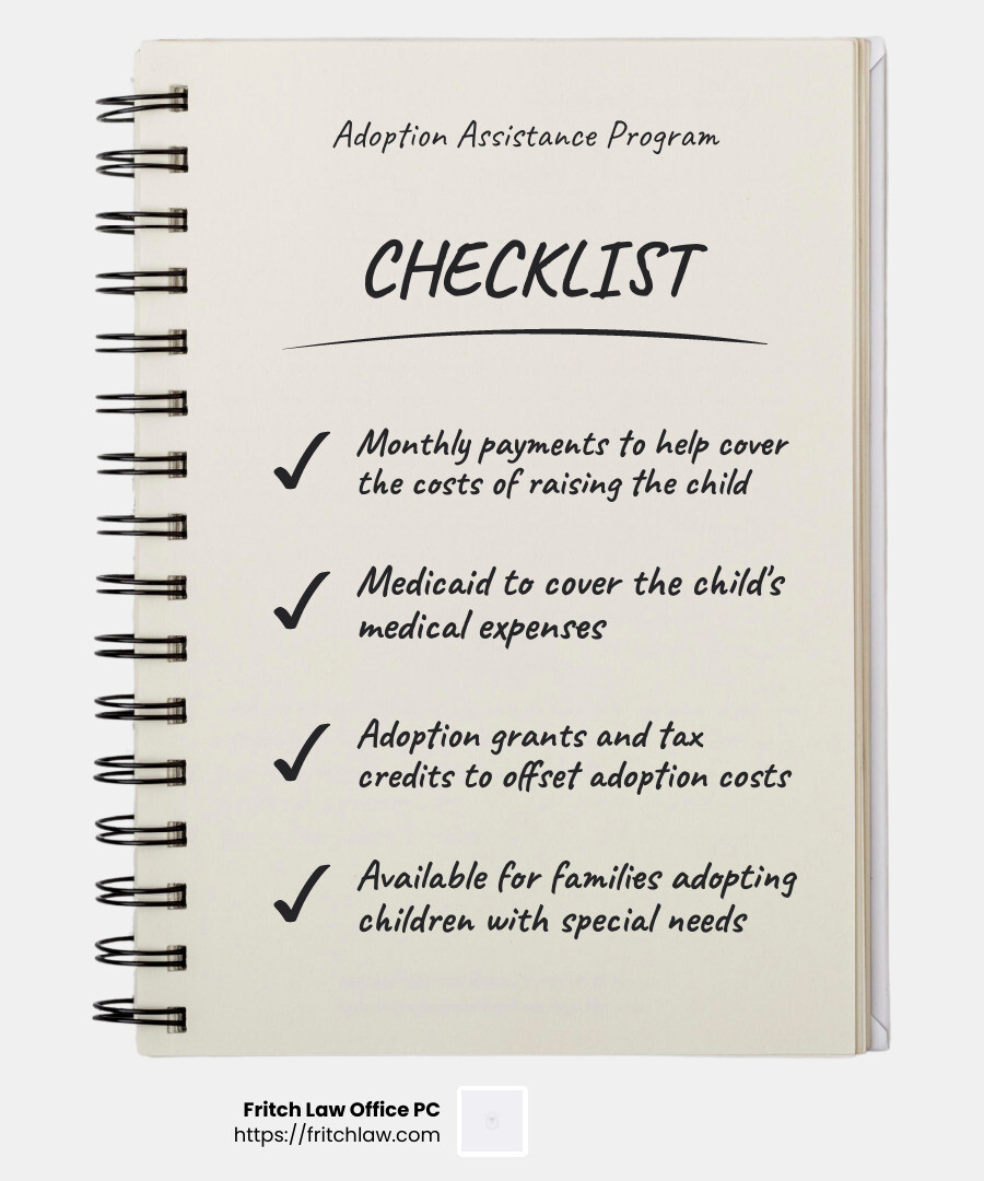 Adoption Assistance Program - adoption services indiana infographic checklist-notebook