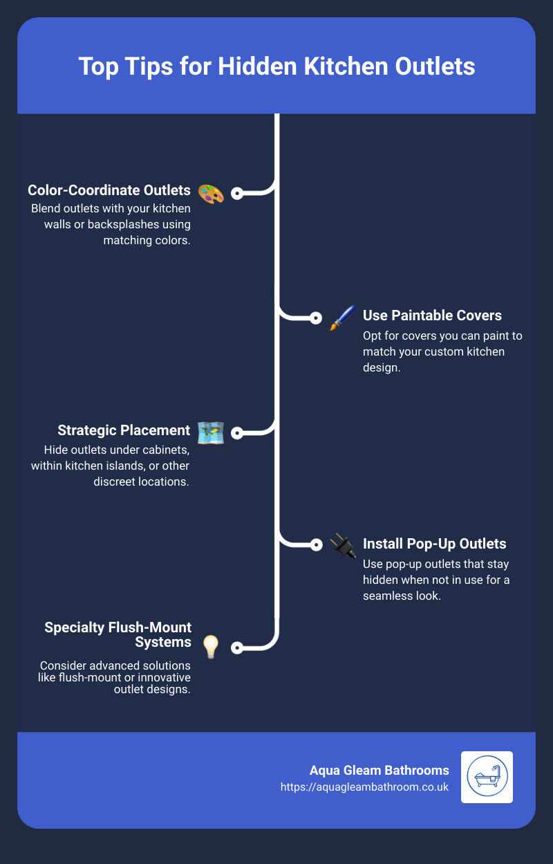 Top tips for hidden kitchen outlets - hidden kitchen outlets infographic infographic-line-5-steps