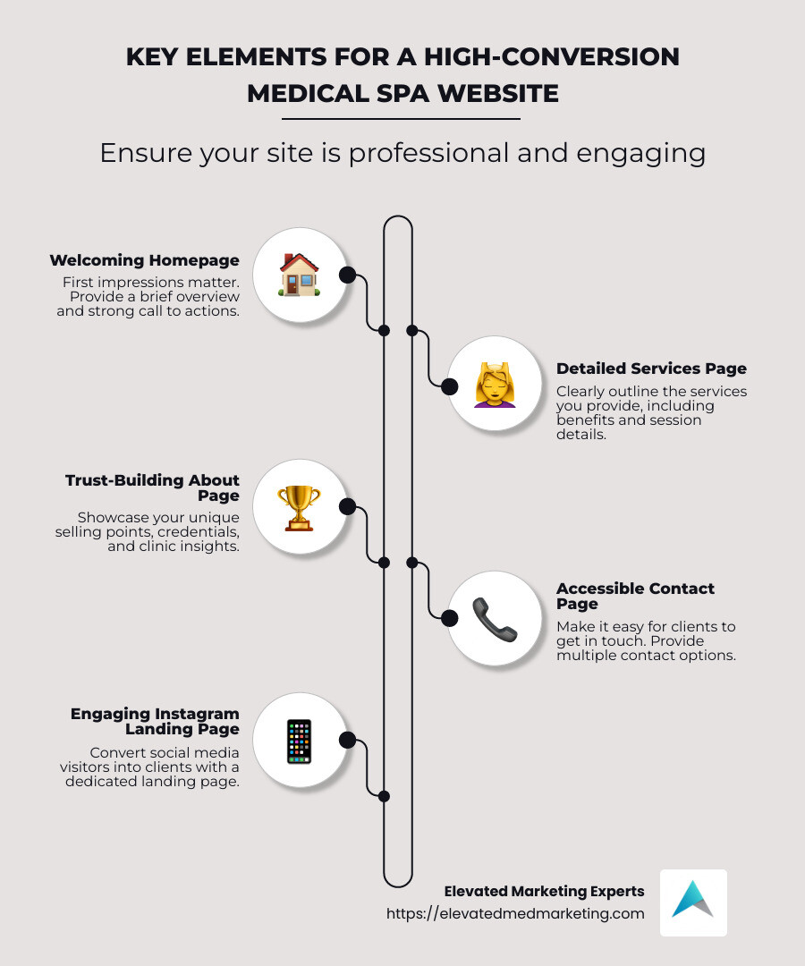 Medical spa web design essentials - Medical spa web design infographic infographic-line-5-steps-neat_beige