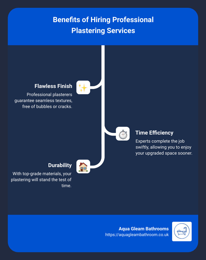 benefits of professional plastering services - select plastering solutions infographic infographic-line-3-steps
