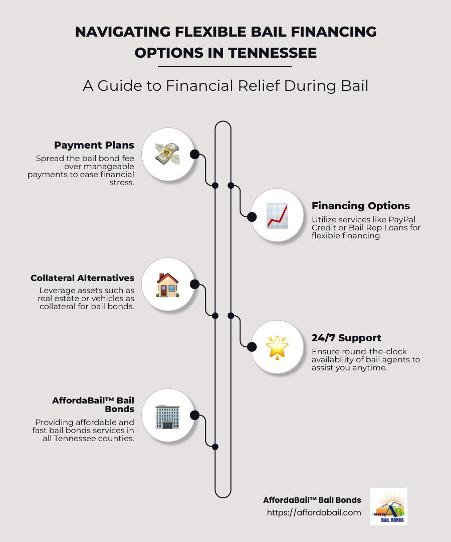 Guide to Bail Bonds and Financing Options - flexible bail financing infographic infographic-line-5-steps-neat_beige