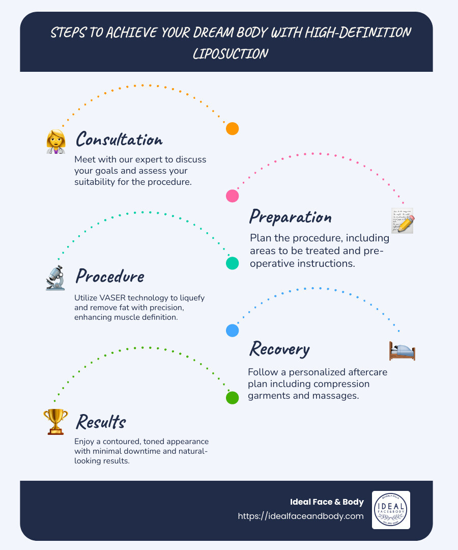 Infographic on High-Definition Liposuction Benefits - high definition lipo infographic infographic-line-5-steps-blues-accent_colors