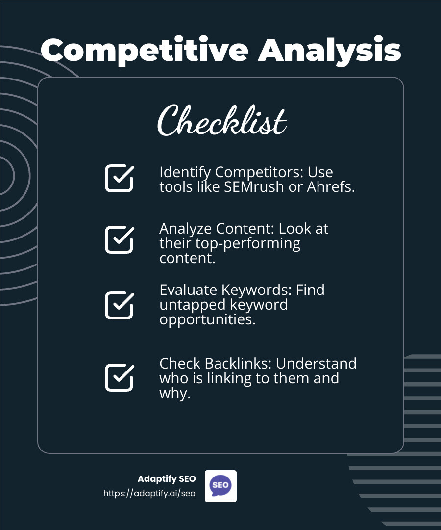 Competitive Analysis - seo roadblock infographic checklist-dark-blue