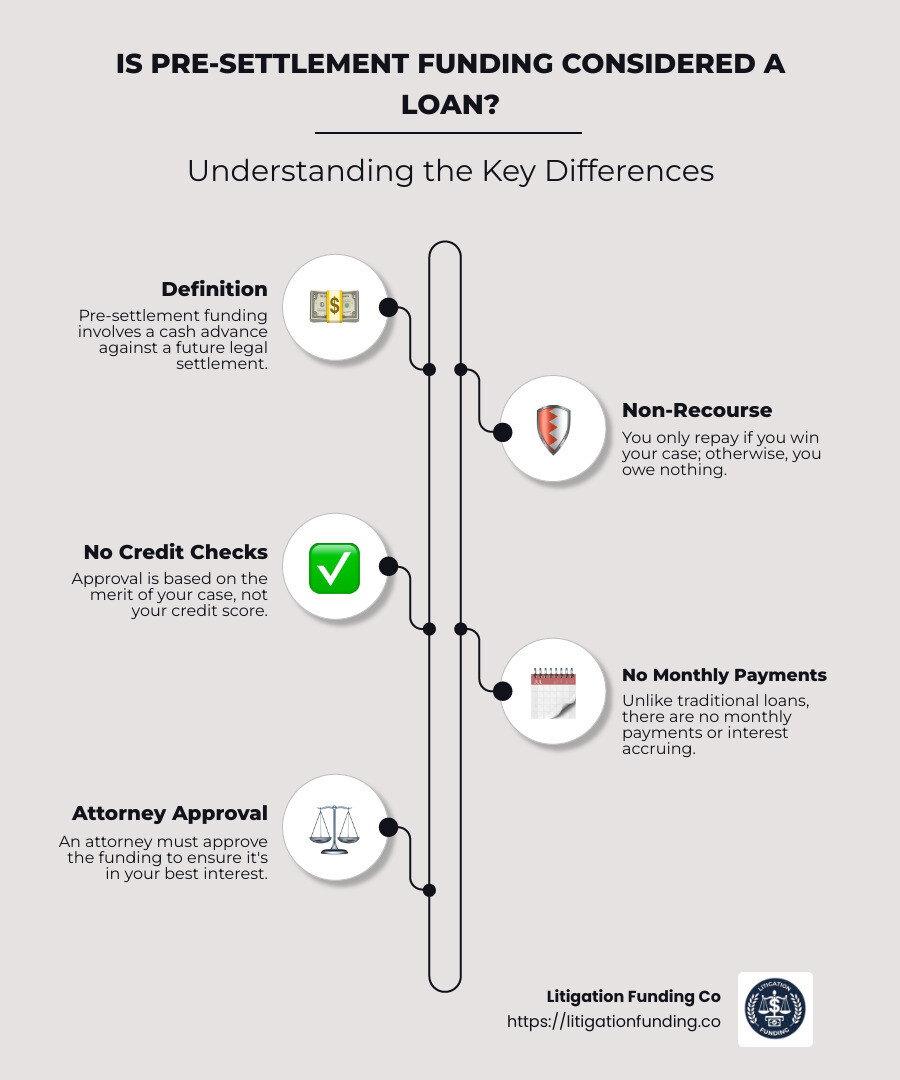 Infographic explaining pre-settlement funding vs. loans - is pre settlement funding a loan infographic infographic-line-5-steps-neat_beige Infographic explaining pre-settlement funding vs. loans - is pre settlement funding a loan infographic infographic-line-5-steps-neat_beige