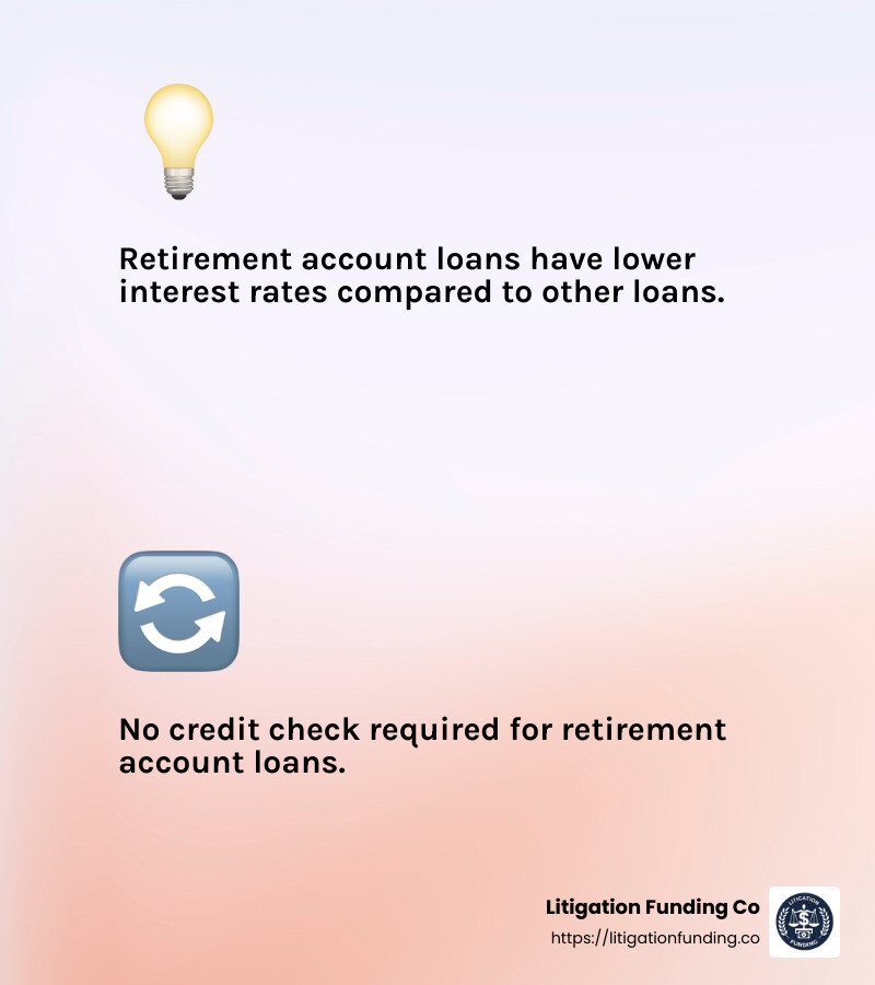 Retirement Account Loans offer lower interest rates and no credit check required. - business loan without credit check infographic 2_facts_emoji_light-gradient