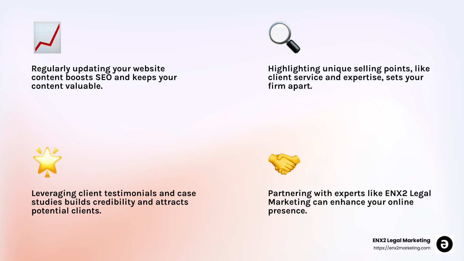 ENX2 Legal Marketing Expertise - marketing your law firm infographic 4_facts_emoji_light-gradient