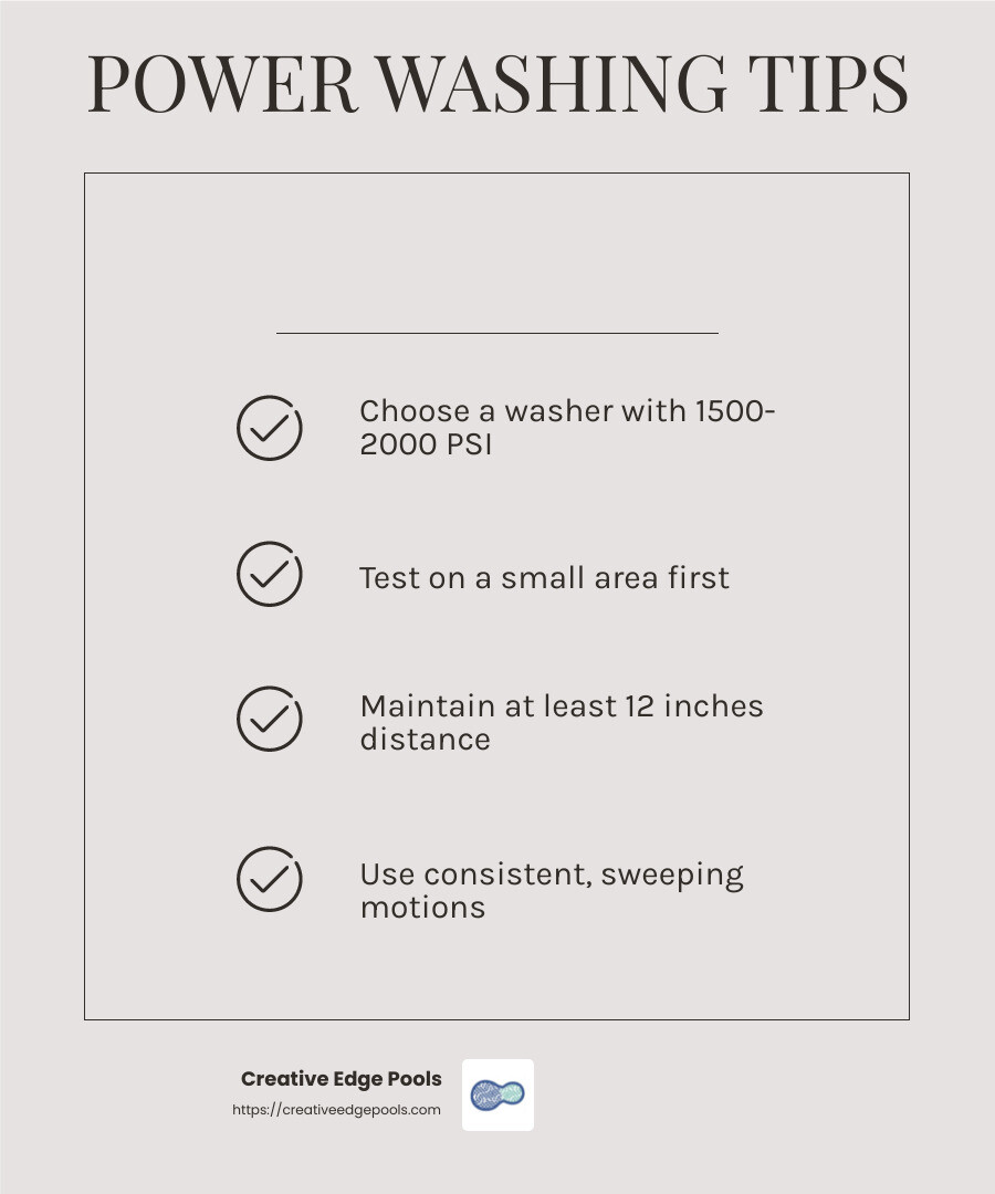 A simple soft wash with our steam hot power washer can make a big difference. It’s a quick way to refresh your hardscape without harsh chemicals. - hardscape maintenance service infographic checklist-light-beige A simple soft wash with our steam hot power washer can make a big difference. It’s a quick way to refresh your hardscape without harsh chemicals. - hardscape maintenance service infographic checklist-light-beige