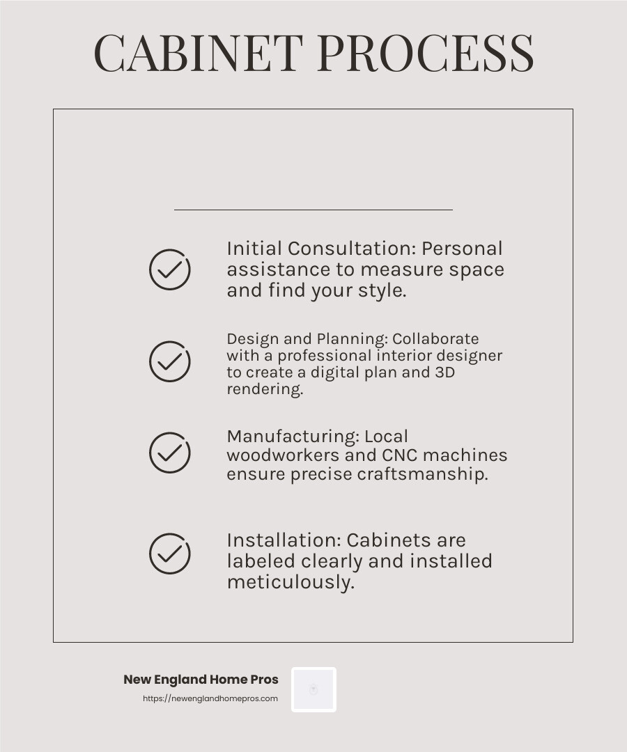 Bespoke Kitchen Cabinet Process - bespoke kitchen cabinet makers infographic checklist-light-beige
