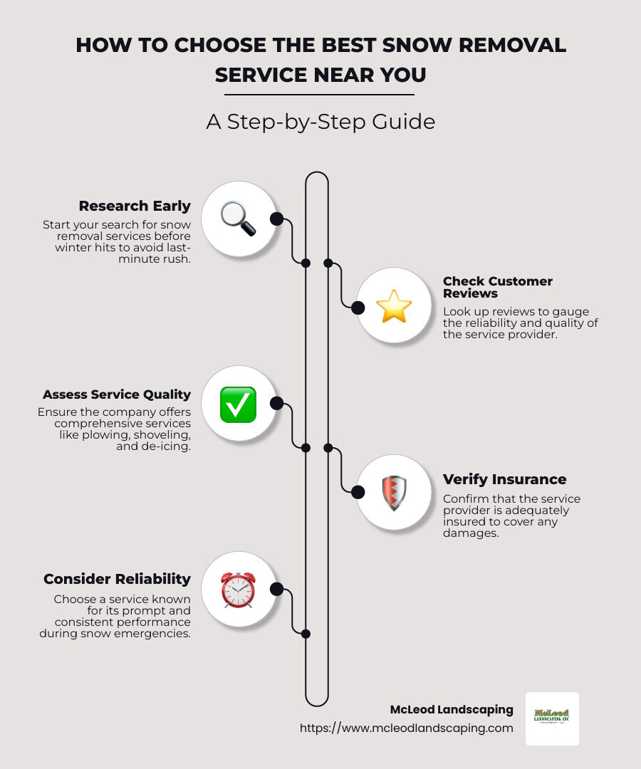 Different Snow Removal Services and Their Benefits - snow removal service near me infographic infographic-line-5-steps-neat_beige