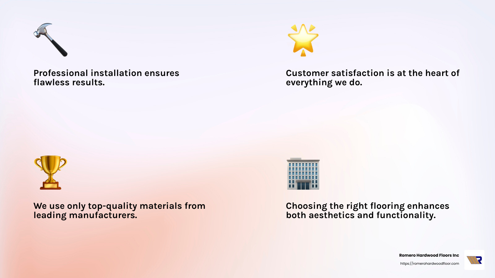 Customer satisfaction is our priority - commercial flooring contractors near me infographic 4_facts_emoji_light-gradient