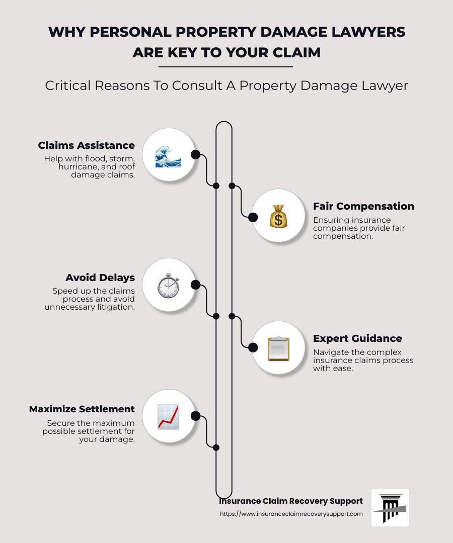 Personal Property Damage Lawyers: What You Need to Know 1 How Personal Property Damage Lawyers Help - personal property damage lawyer infographic infographic-line-5-steps-neat_beige
