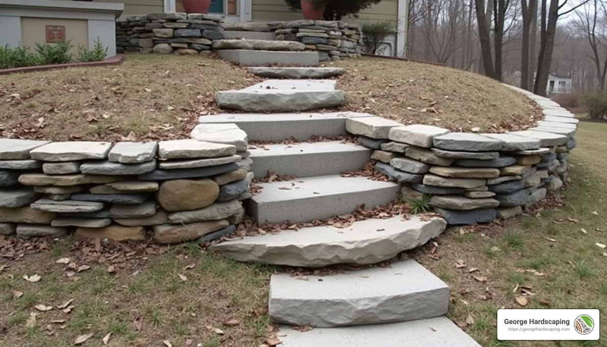 Flagstone types and colors - flagstone walkway and stairs