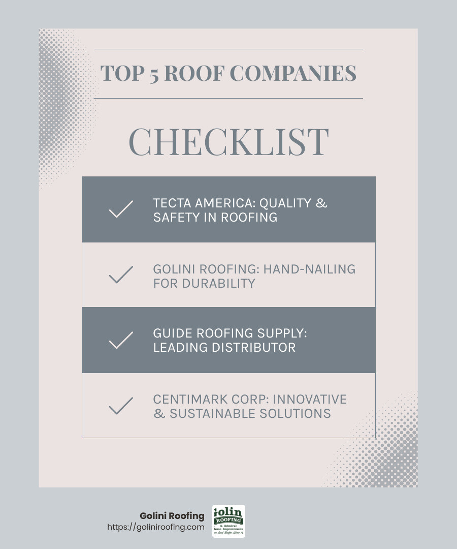 Top Residential Roof Company in the US - residential roof company infographic checklist-light-blue-grey