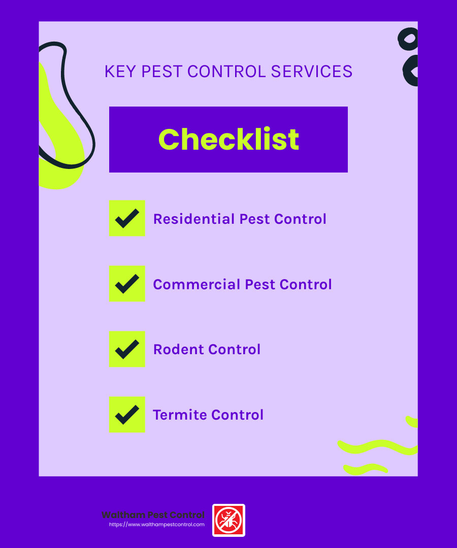 Choosing the right pest control service is crucial for effective pest management in Boston. - exterminator boston ma infographic checklist-fun-neon