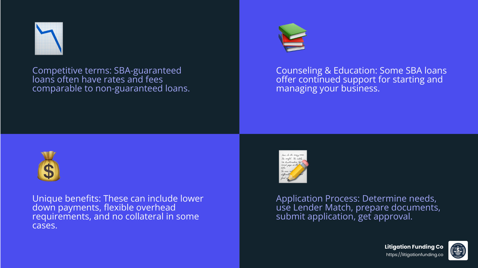 SBA loan application process infographic - sba loan no credit check infographic 4_facts_emoji_blue