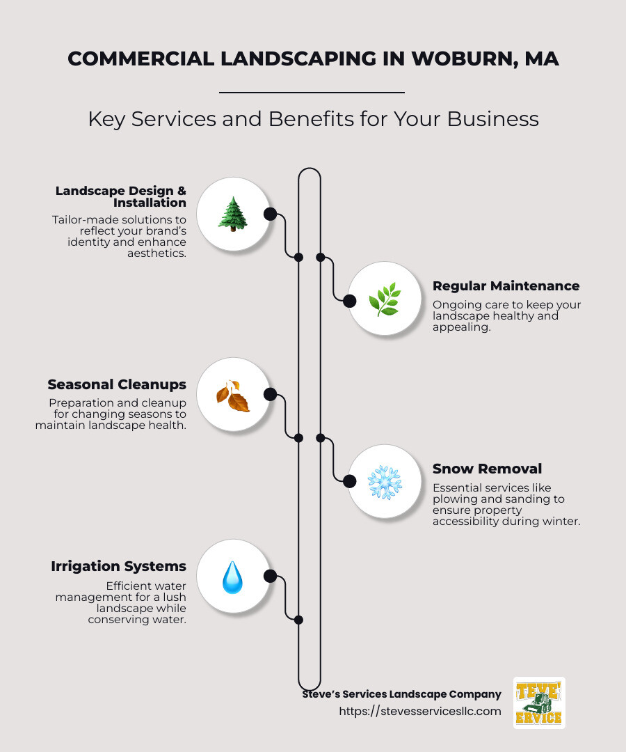 Overview of Commercial Landscaping Benefits - commercial landscaping woburn ma infographic infographic-line-5-steps-neat_beige