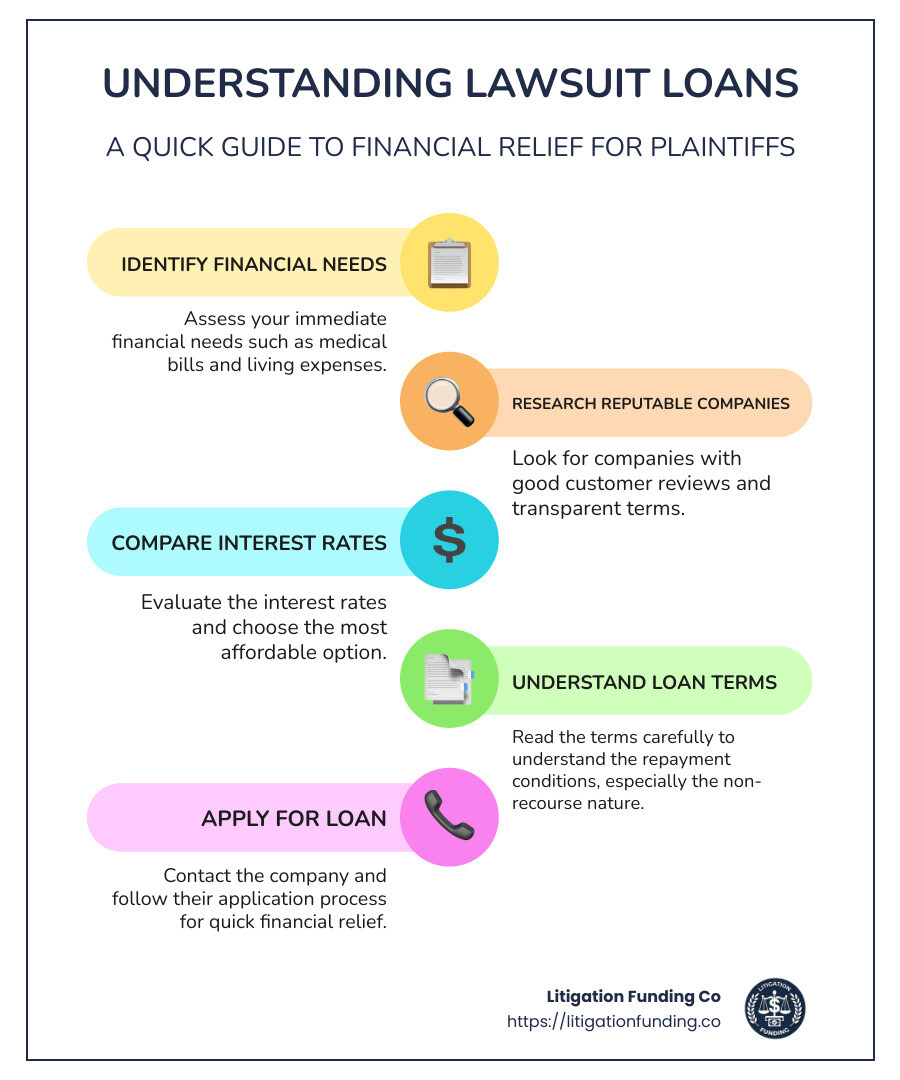 lawsuit loan companies infographic - lawsuit loan companies infographic infographic-line-5-steps-colors