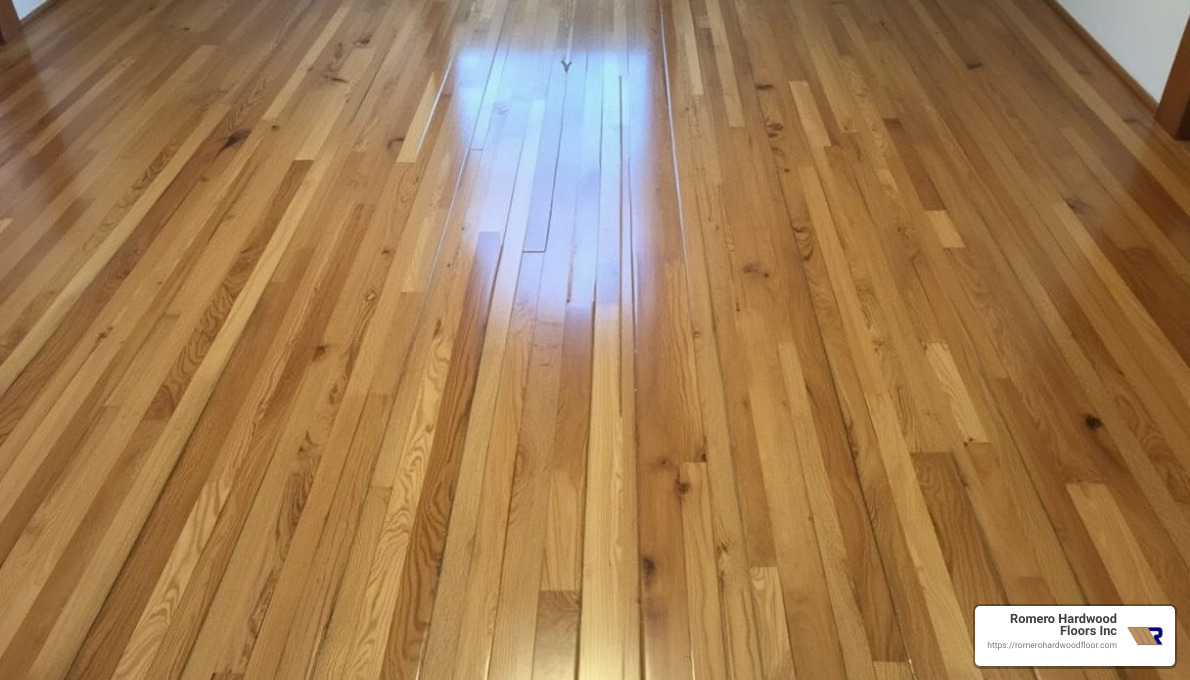 Hardwood floors looking pristine after using a high-traffic polish and restorer - Hardwood floor cleaning products