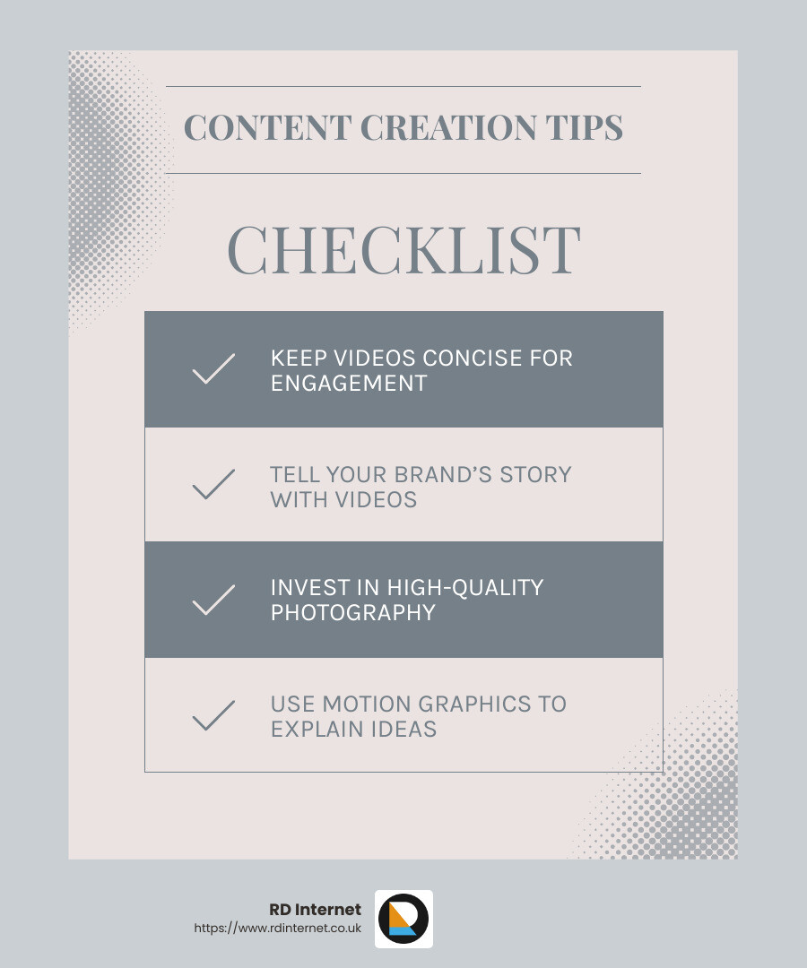 Creating Engaging Content - Social media marketing Cardiff infographic checklist-light-blue-grey