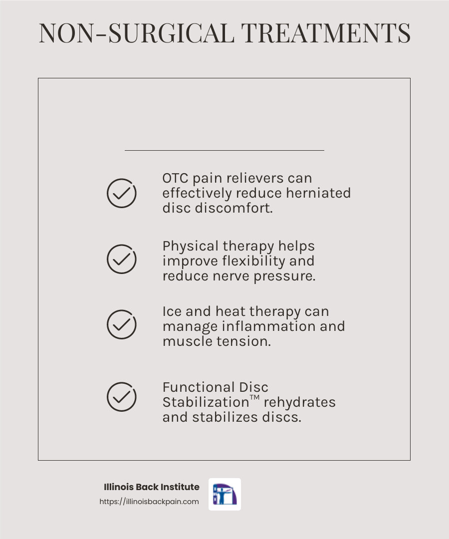 Functional Disc Stabilization™ has been proven to be twice as effective as traditional therapies. - Herniated disc care infographic checklist-light-beige Functional Disc Stabilization™ has been proven to be twice as effective as traditional therapies. - Herniated disc care infographic checklist-light-beige