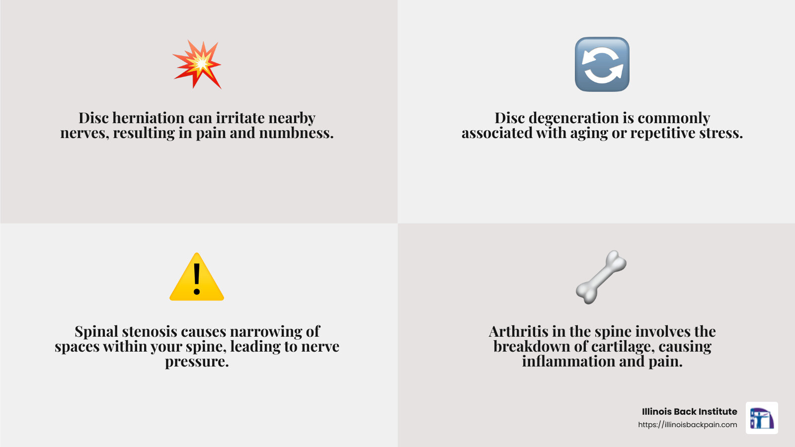 Common Symptoms of a Bulging Disc - Spinal decompression in Arlington Heights, Illinois infographic 4<em>facts</em>emoji_grey Common Symptoms of a Bulging Disc - Spinal decompression in Arlington Heights, Illinois infographic 4<em>facts</em>emoji_grey