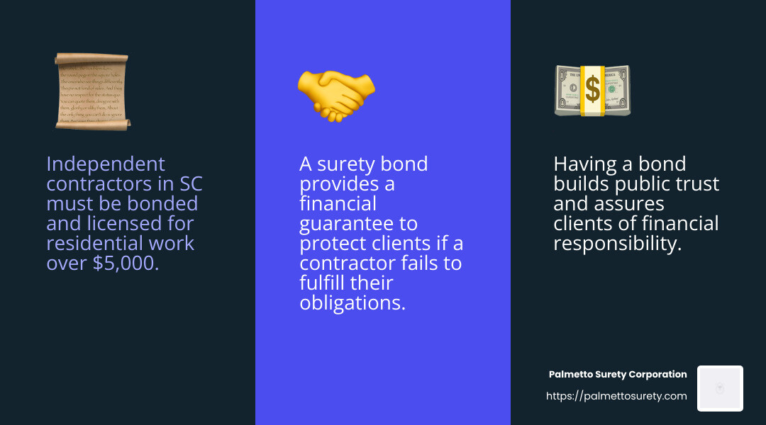 Are independent contractors in sc required to have bonds? 4 Financial security with surety bonds - do independent contractors in sc need to be bonded infographic 3_facts_emoji_blue