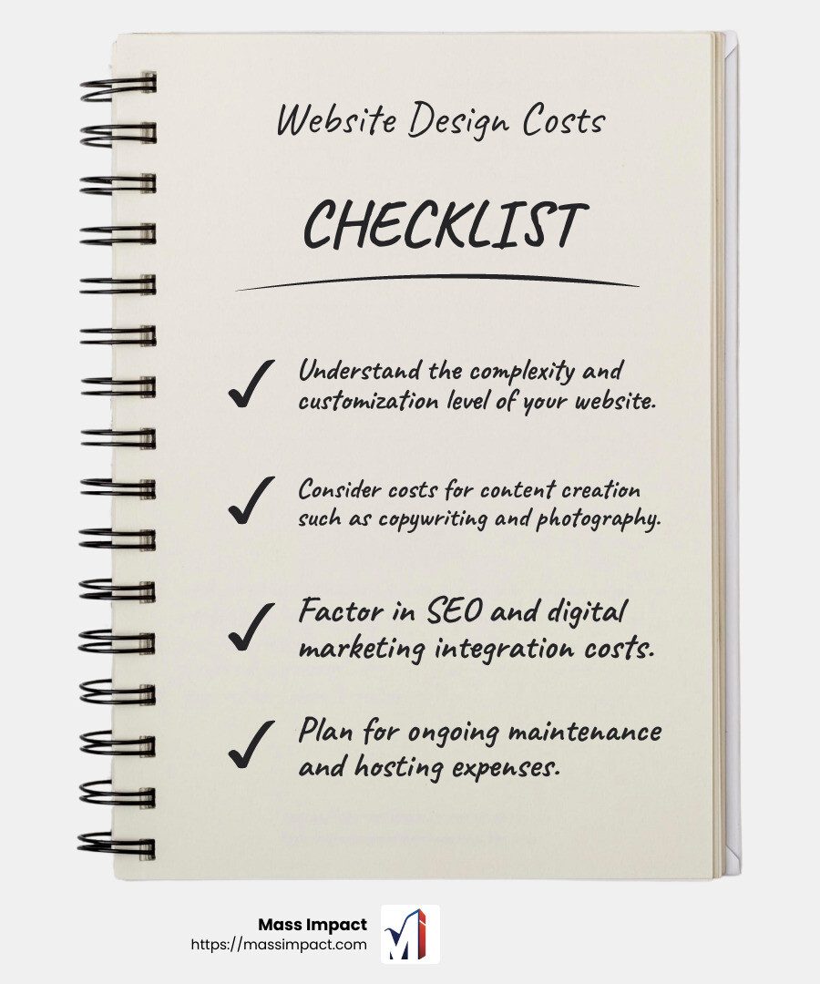 SEO success story - website design jacksonville fl infographic checklist-notebook