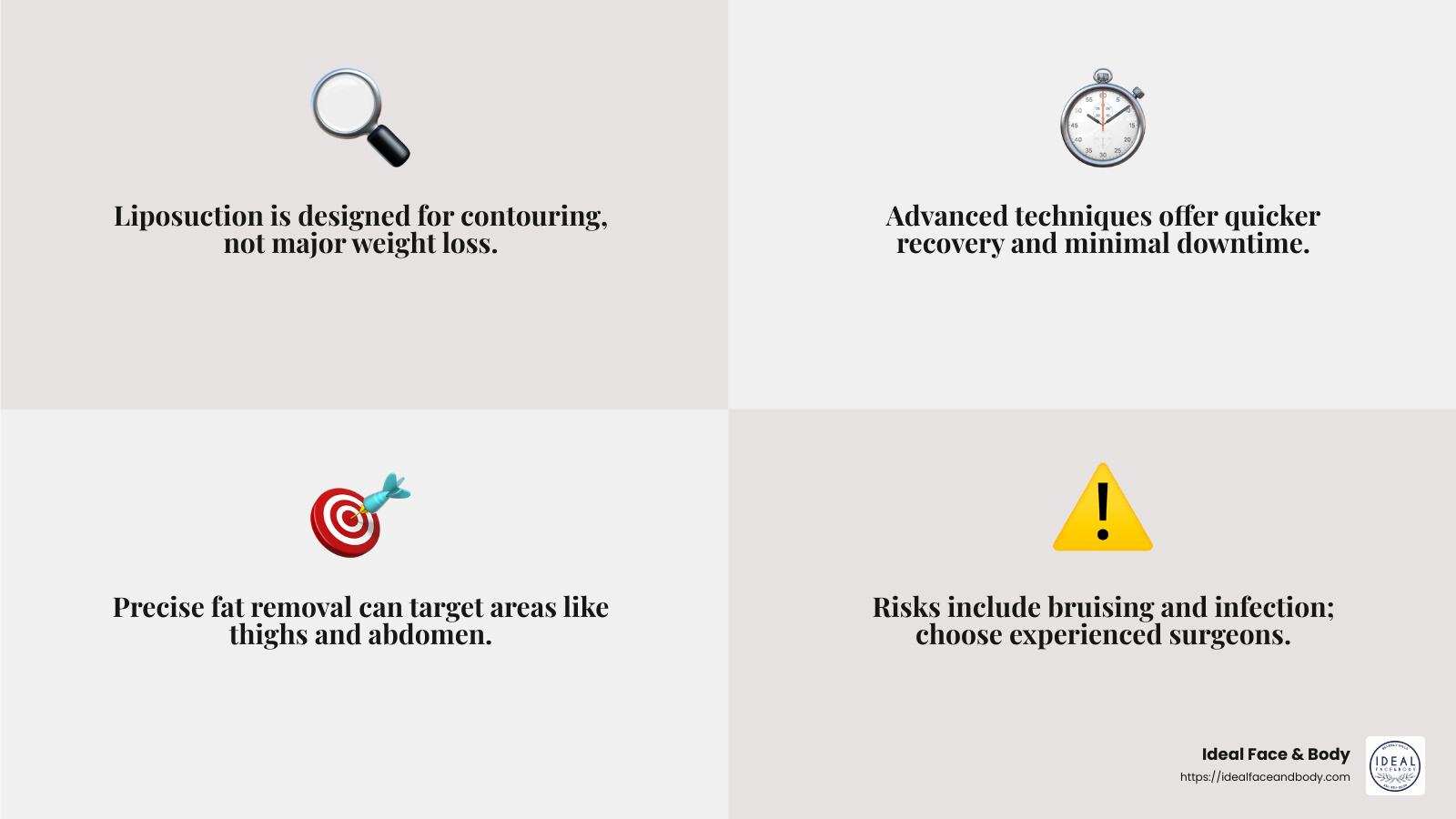 Liposuction benefits and risks - los angeles liposuction centers beverly hills ca infographic 4_facts_emoji_grey
