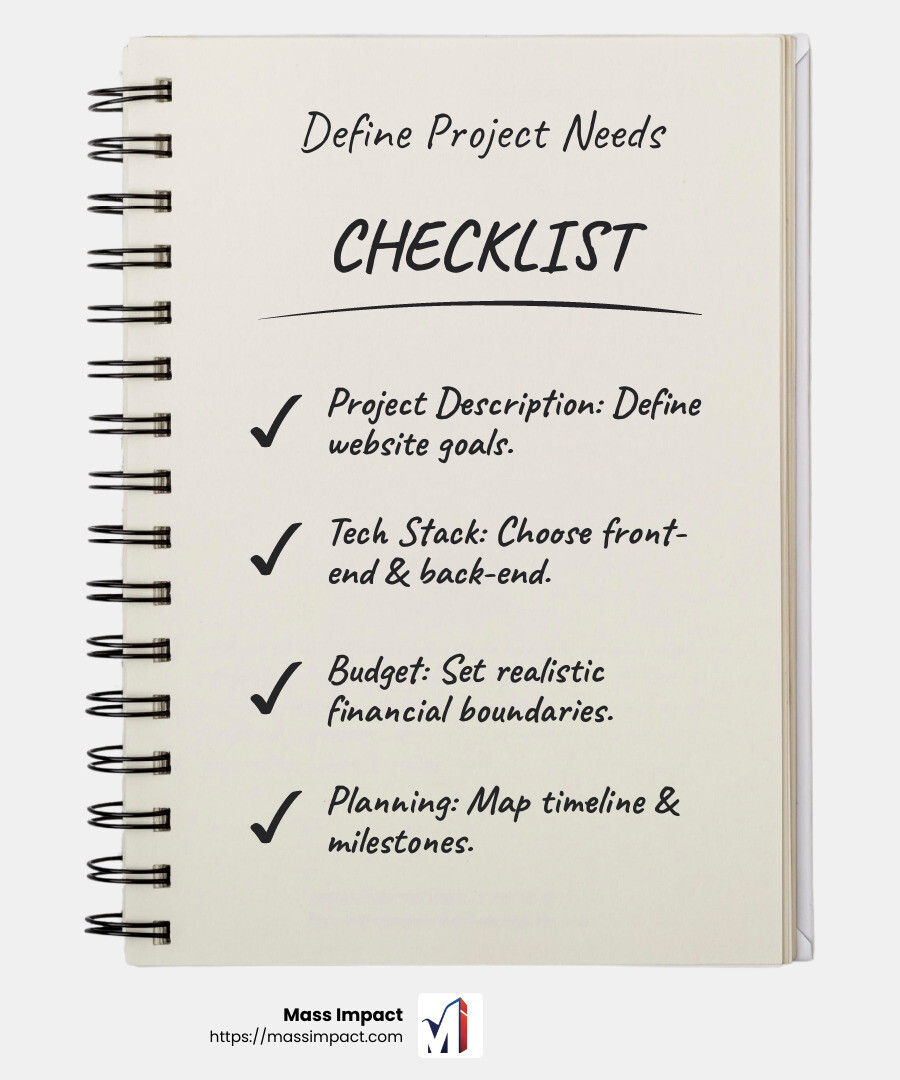 Understanding Project Needs Infographic - web development company infographic checklist-notebook