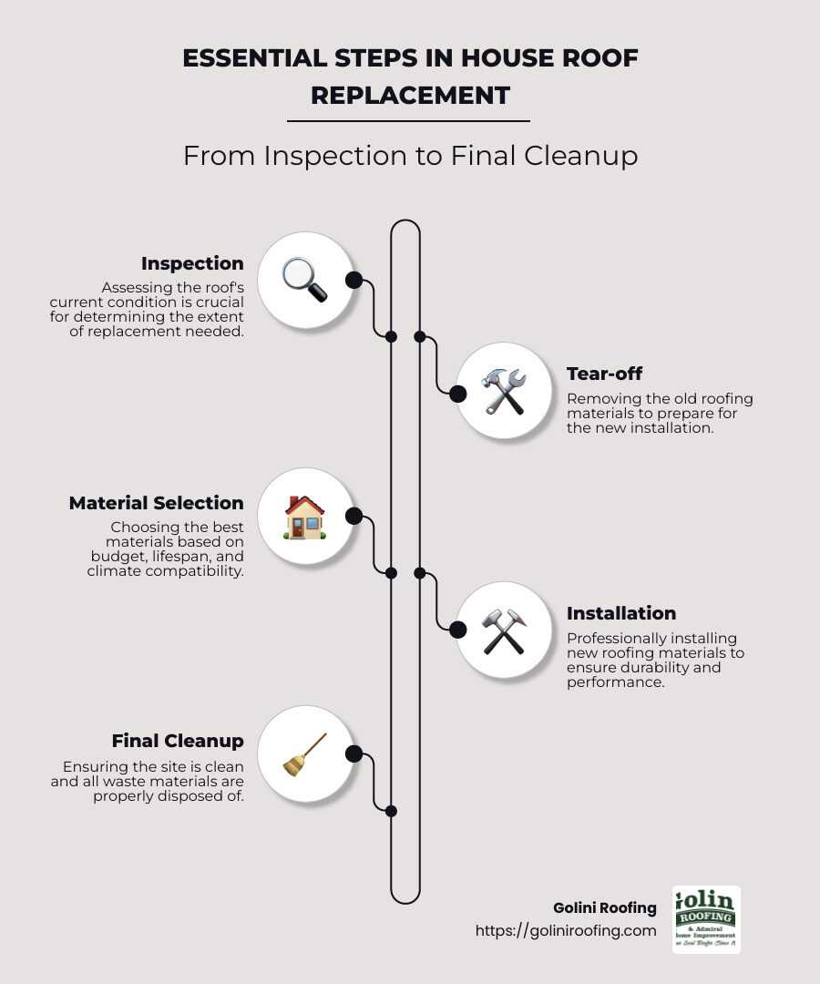 House Roof Replacement Cost Comparison - House Roof Replacement infographic infographic-line-5-steps-neat_beige
