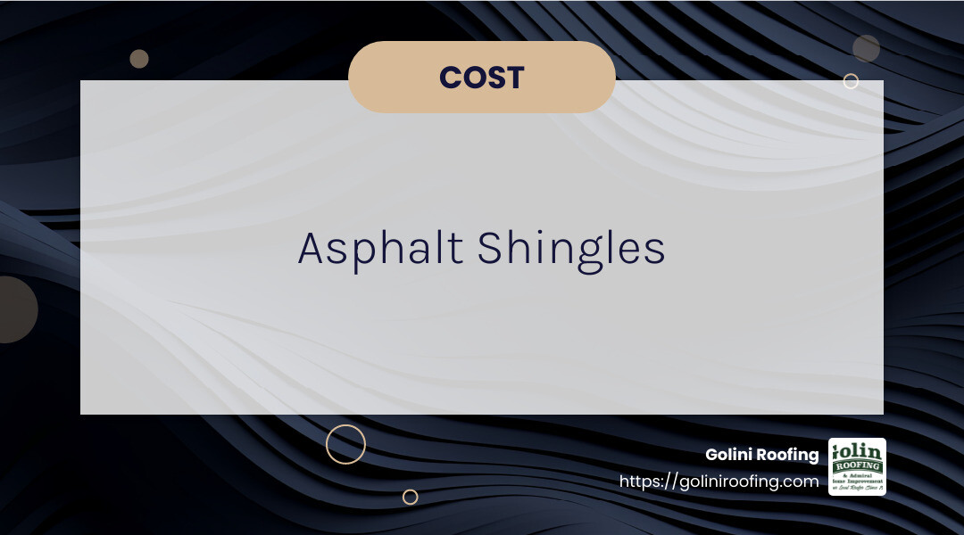 Asphalt shingles are the most popular and cost-effective roofing material, costing between $3 and $6 per square foot. - House Roof Replacement infographic simple-info-landscape-card-dark