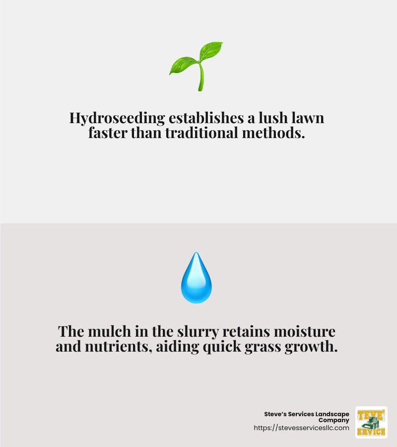 Hydroseeding leads to faster lawn establishment compared to traditional methods. - hydro grass seeder infographic 2_facts_emoji_grey