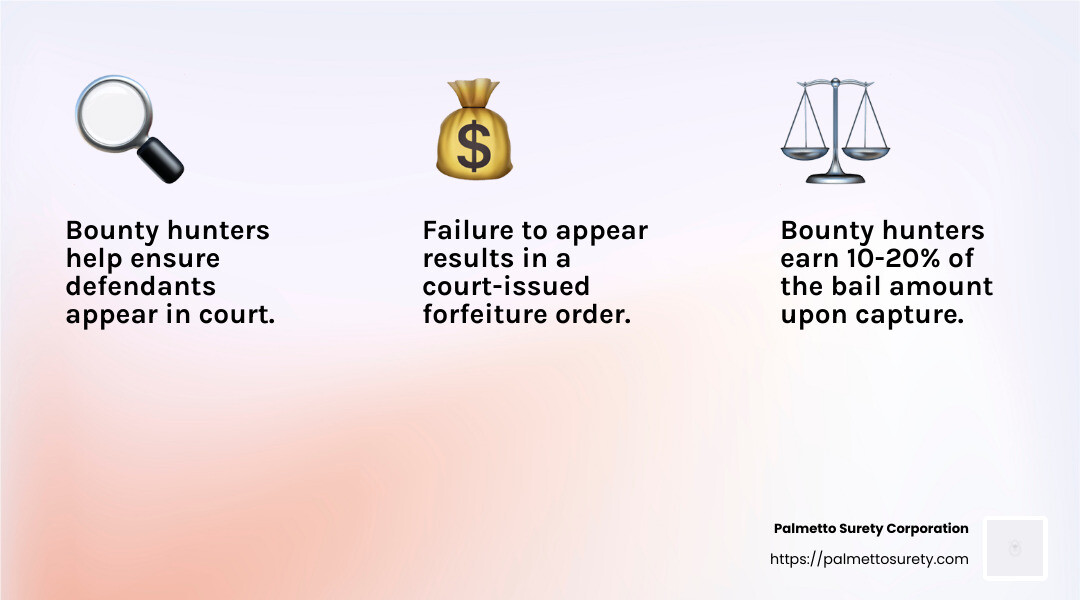 Bail bonds 101: how they work and why you might need one 5 Bounty hunters play a crucial role in ensuring defendants face justice - how do bail bonds work infographic 3_facts_emoji_light-gradient