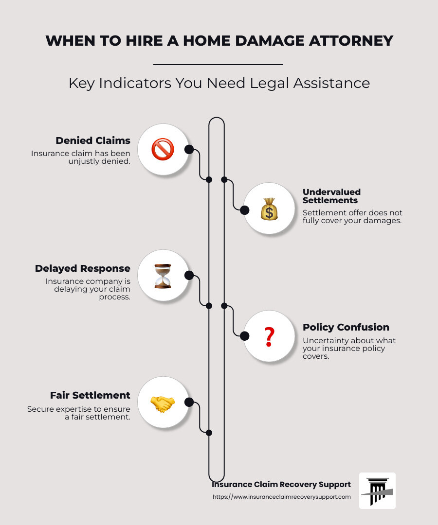 Checklist for Hiring Home Damage Attorney - home damage attorney infographic infographic-line-5-steps-neat_beige